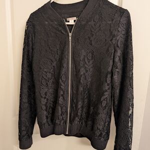 Elegant Black Lace Women's Jacket